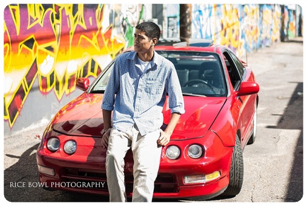 Eaglecrest High School Senior session, car, graffiti