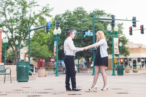 Olde Town Arvada Vintage Great Gatsby Engagement Session