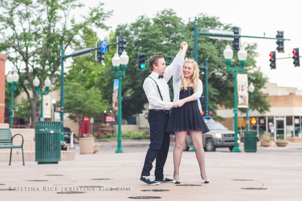 Olde Town Arvada Vintage Great Gatsby Engagement Session