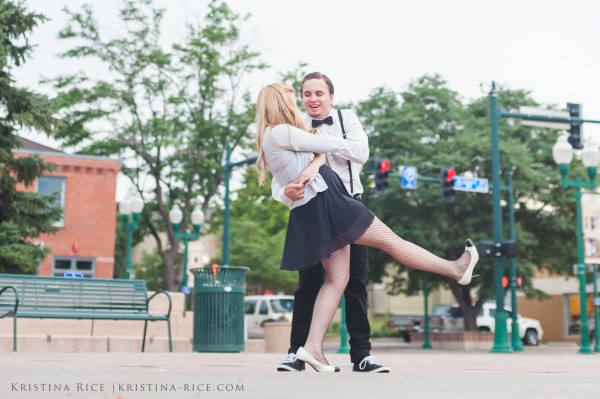 Olde Town Arvada Vintage Great Gatsby Engagement Session